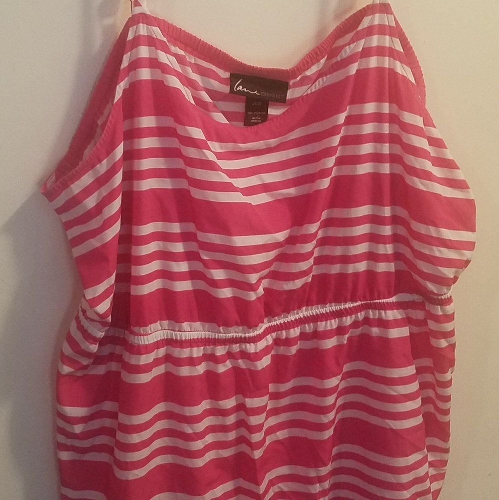 Lane Bryant Pink and White Striped Dress